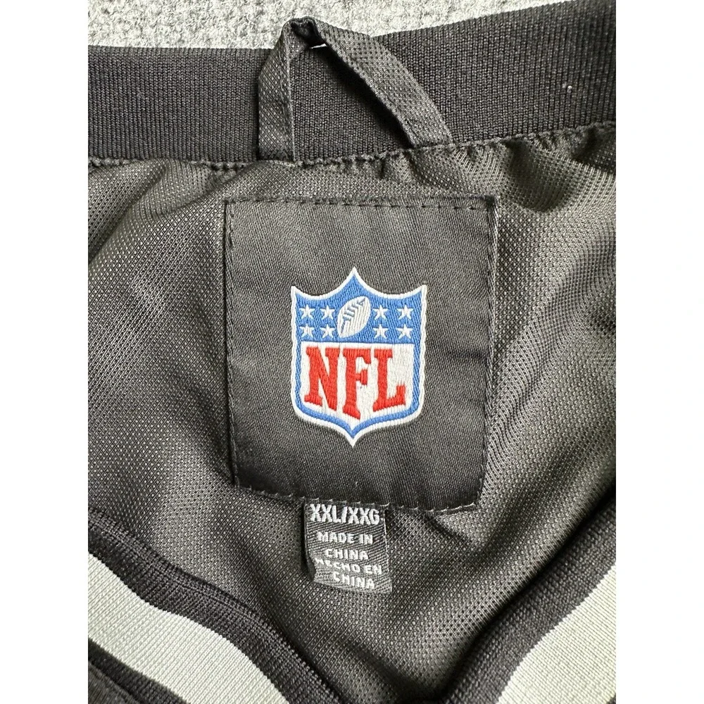 Mens Las Vegas Raiders NFL Pullover Windbreaker Jacket Black Silver, Size 2XL